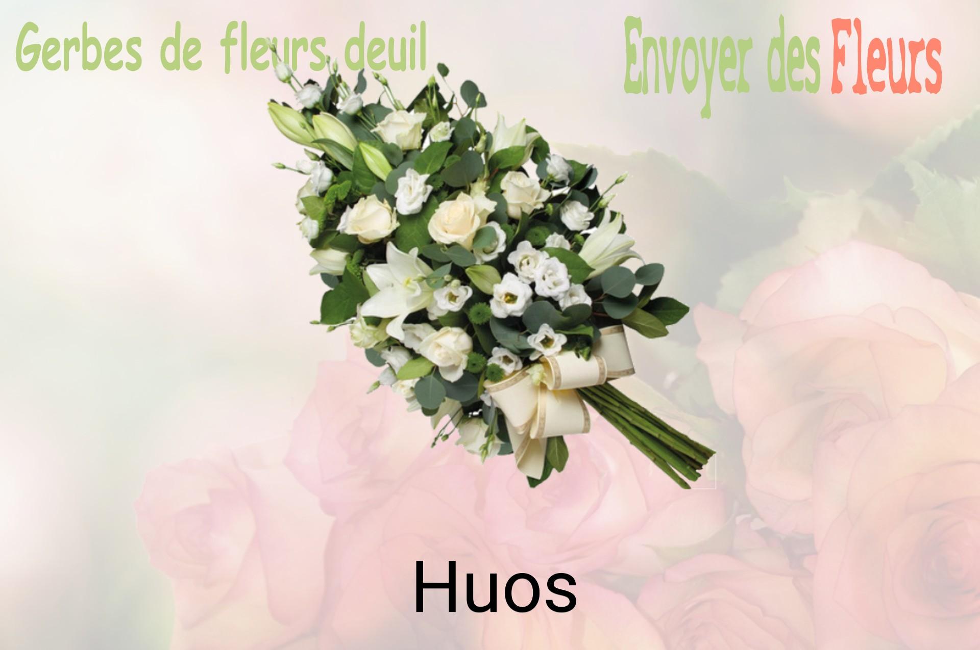 Gerbe de fleurs de deuil livrée à Huos